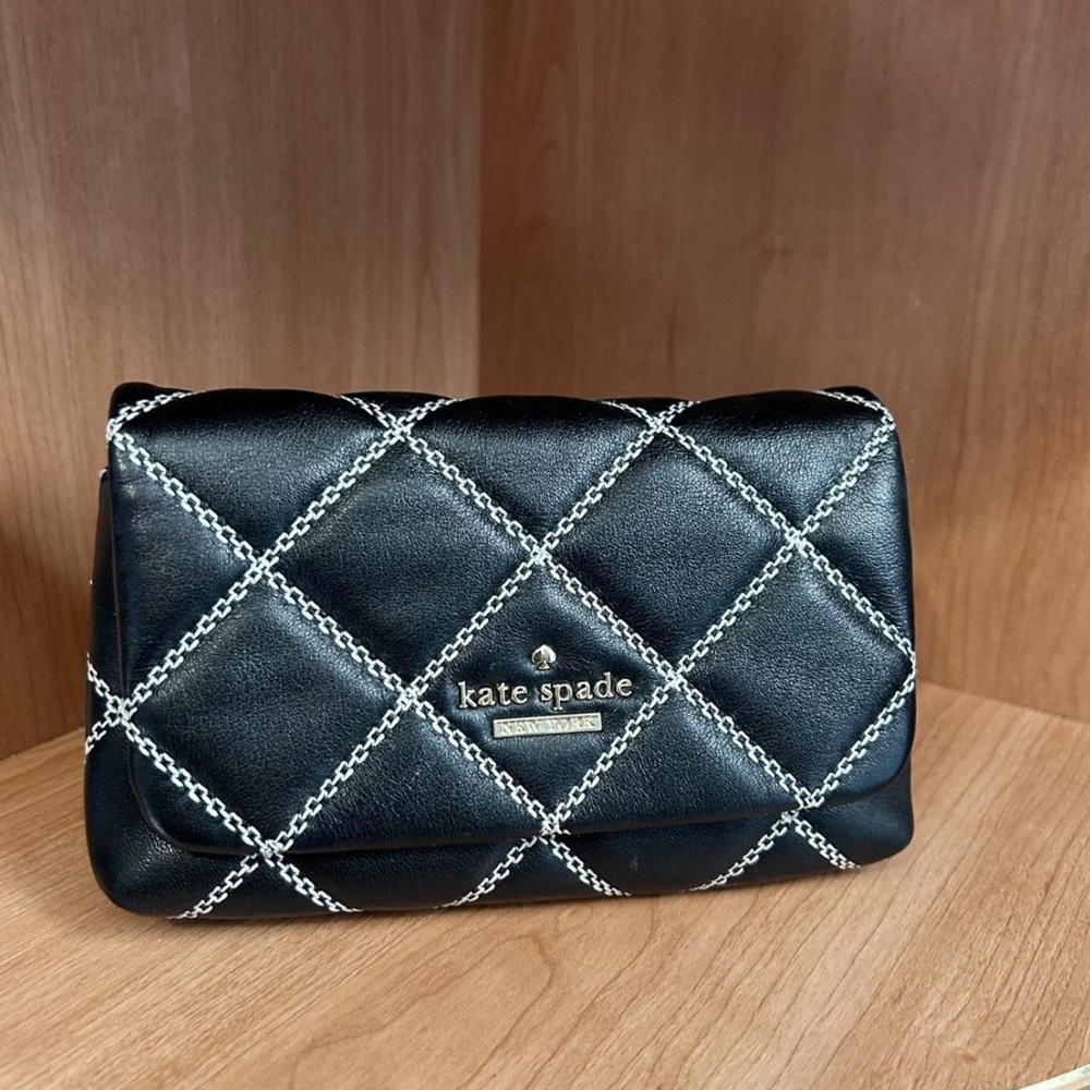 Kate Spade Black Quilted Clutch